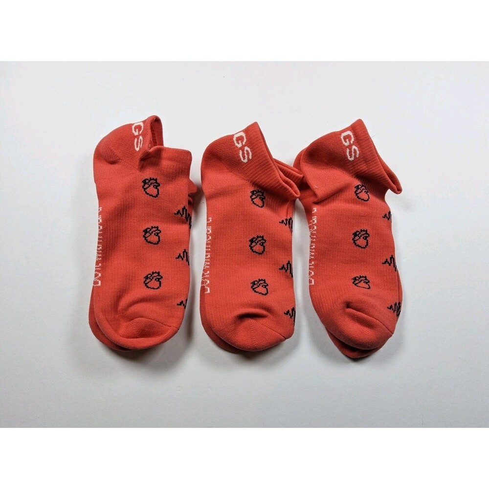 FIGS Compression Do It With Heart 3 Pairs Medical Nurse Ankle Socks Size L